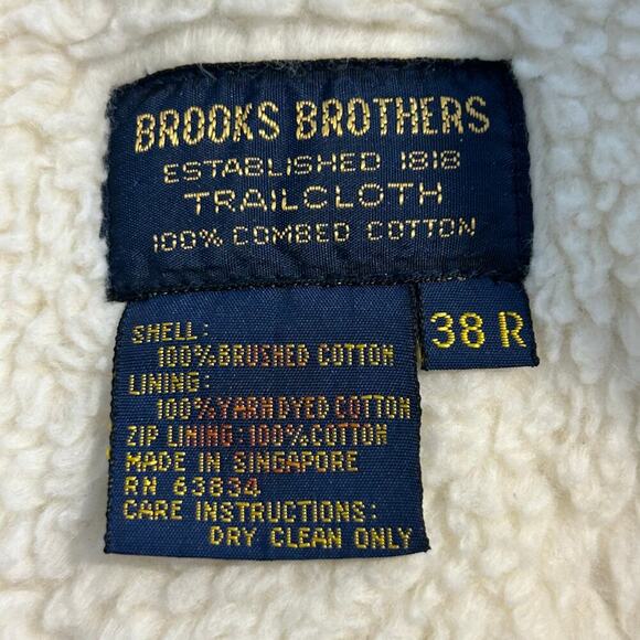 Brooks Brothers VTG poplin tan Trailcloth sherpa lined safari jacket size 38R - Picture 6 of 13